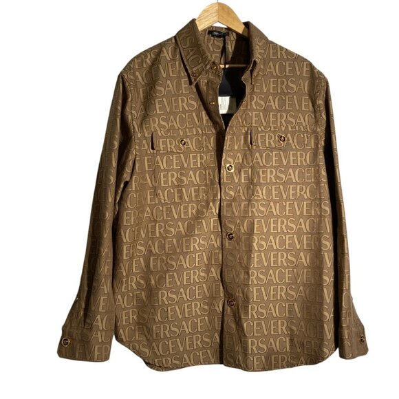 NWT Versace all over logo shirt size 52 - Picture 4 of 12